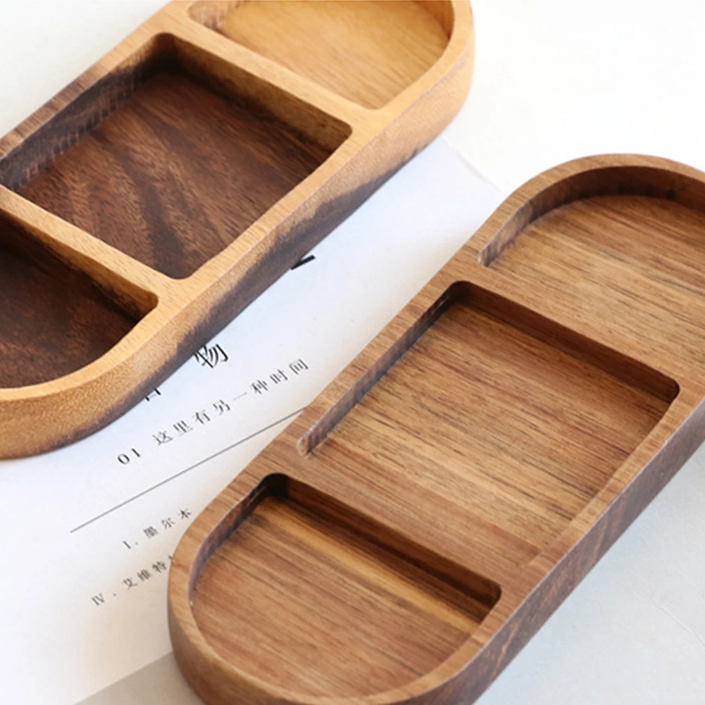 Блюдце овальной формы сервировочный хлеб деревянная тарелка посуда Ретро еда