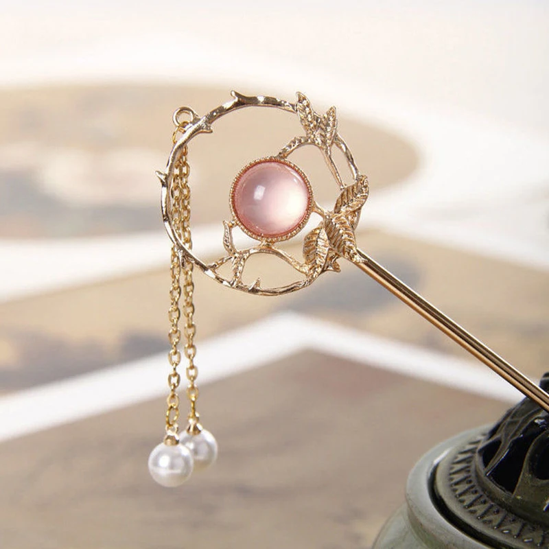 

Hanfu Vintage Chinese Style Hair Stick Women Metal Glaze Hair Fork Hair Chopsticks Hairpin Woman Jewelry Hair Clip Accessories