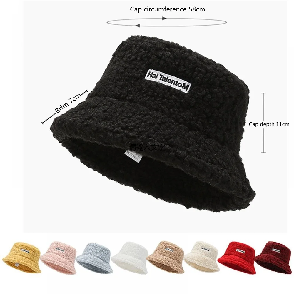 

Fashion Wool Fisherman Hat Lamb Wool Hat Autumn Winter Warm Fishing Caps Bucket Men Women Unisex Outdoor Warm Bucket Hats Caps