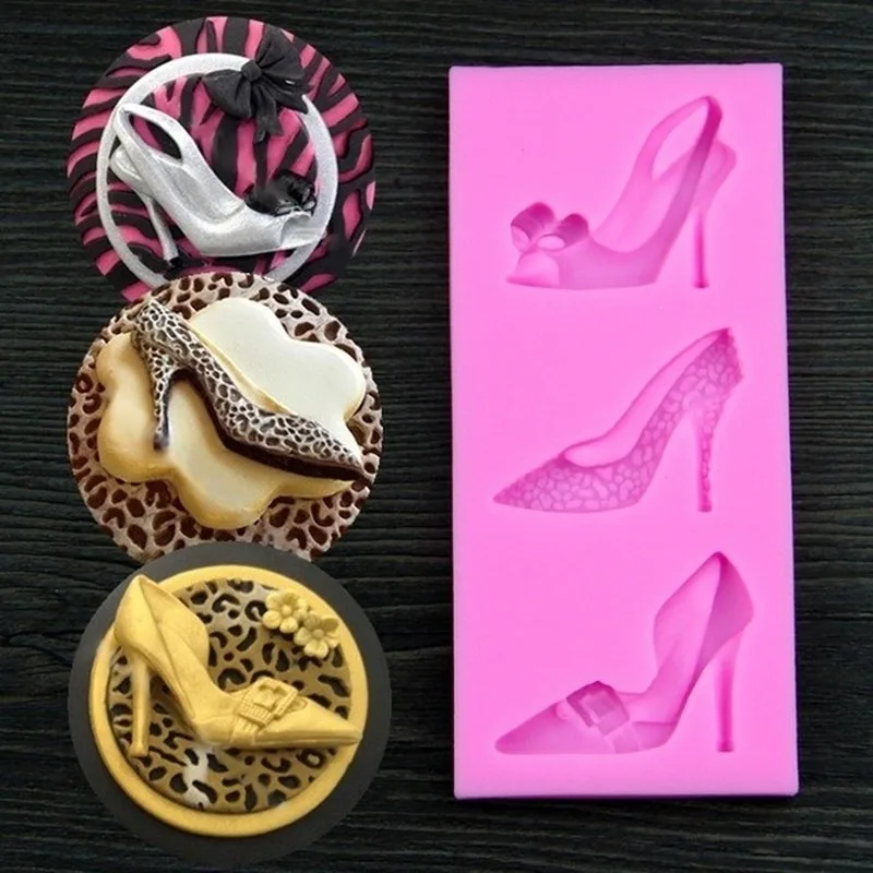 

Chocolate Heels 3d Fondant Mold Decoration Shoe Mold Lady Wedding Cake Decoration Mould Silicone High Heel Baking Mold