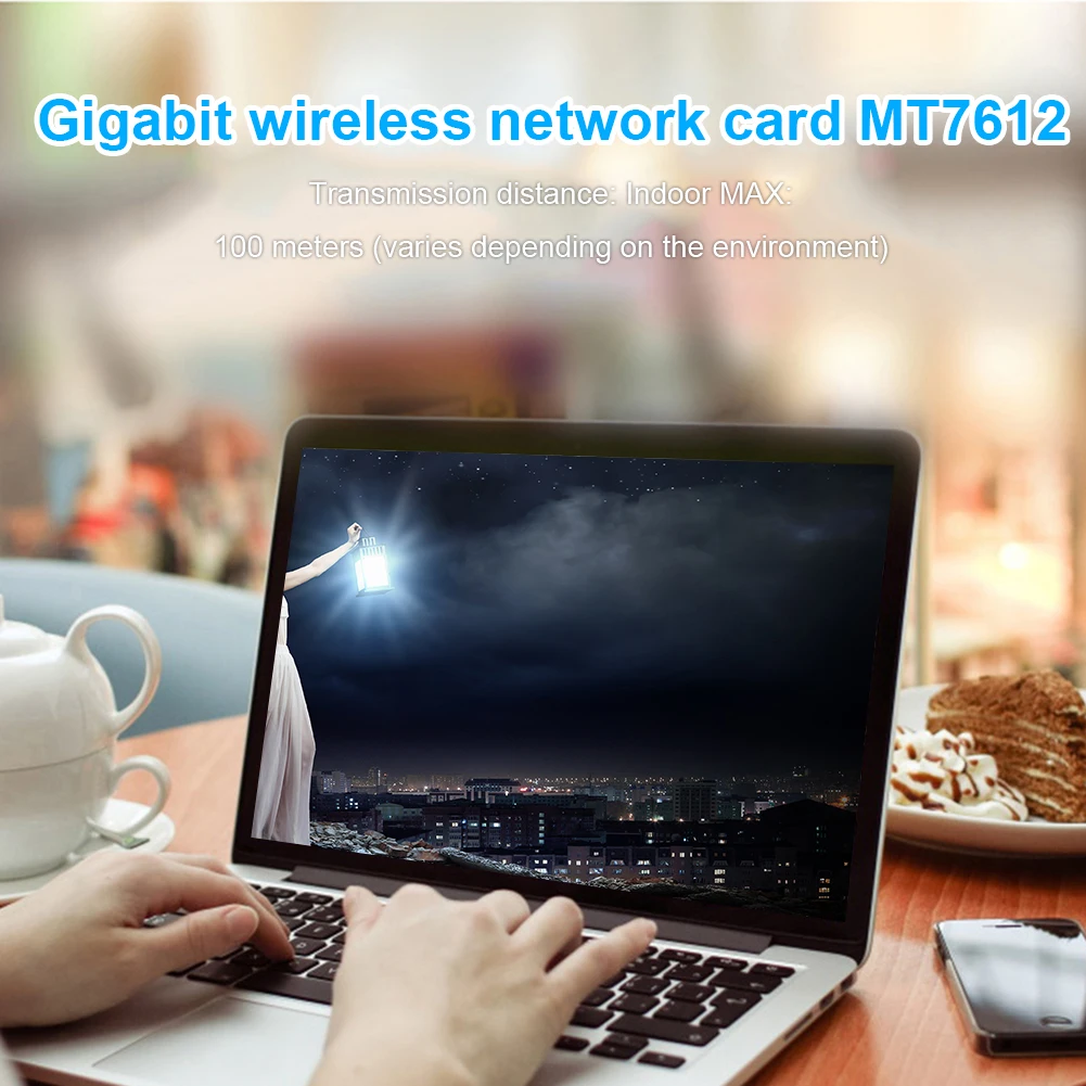 

2.4 5.8GHz USB 3.0 WiFi Receiver Dual Band 1200M MT7612U Gigabit Network Card Desktop Dual band Wireless Wifi Adapter