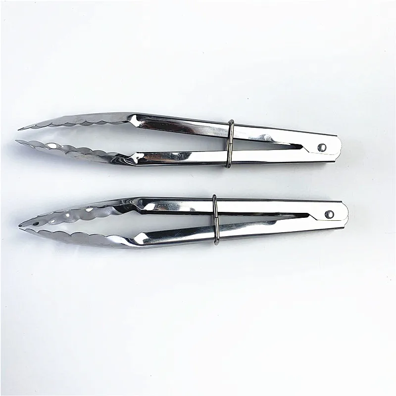1 шт. 7 дюймов щипцы из нержавеющей стали для барбекю|bread tongs|food serving utensilsstainless steel salad