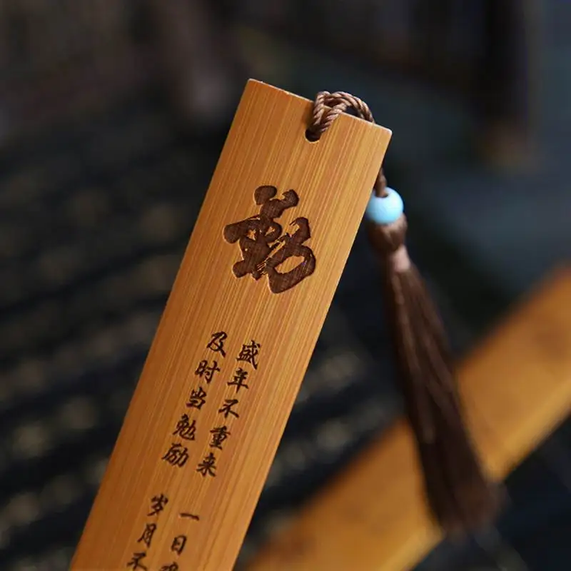 300 шт. Новая модная винтажная бамбуковая Закладка с кисточками в китайском стиле