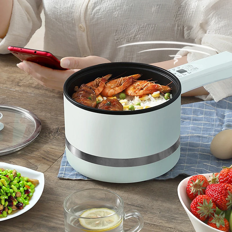

1.5L Electric Cooking Pot Rice Cooker Smart Multi-cooker Hotpot Appointment Skillet Single/Double Layer with Screen Display 220V
