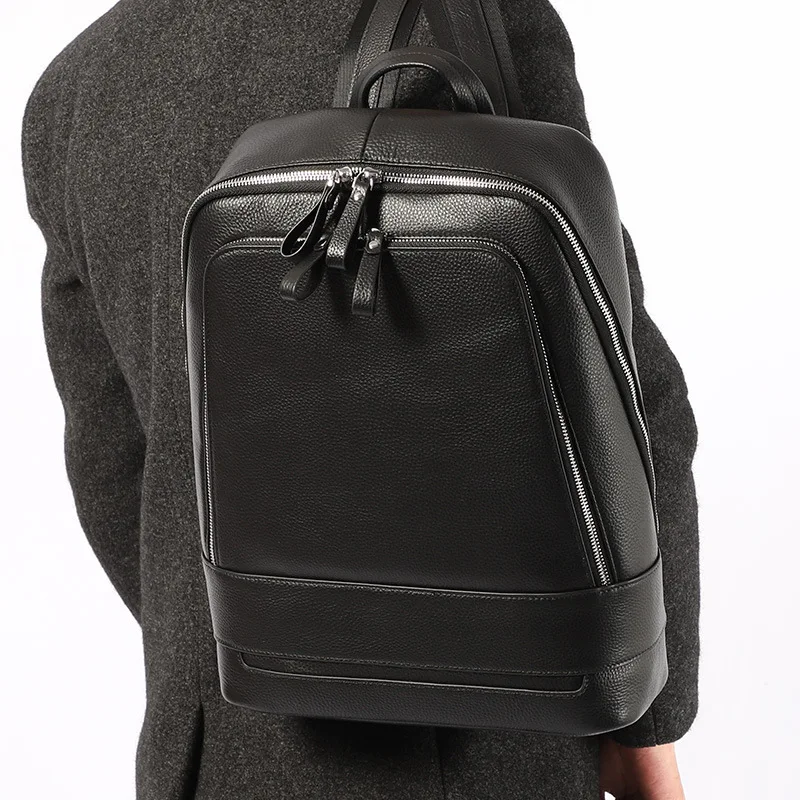 100% корова натуральная кожа мужские рюкзаки студенческий рюкзак для мальчика