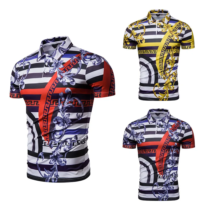 Эксклюзивная Новинка Мужская рубашка поло с цифровым принтом в европейском и