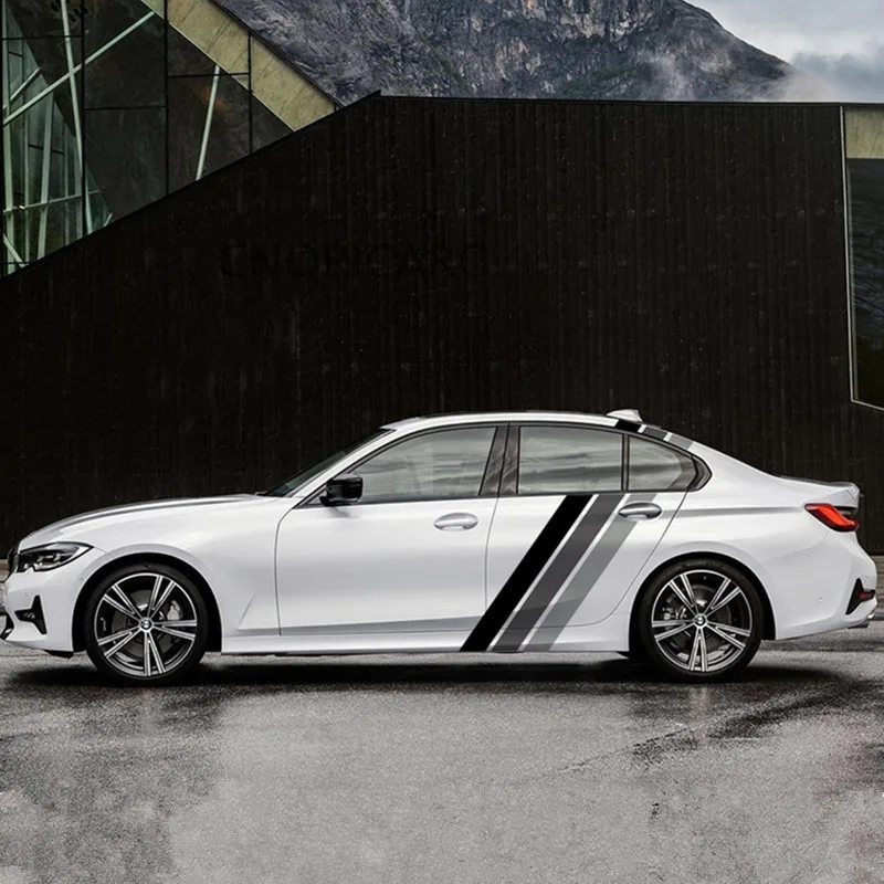 

CNORICARC Tricolor Lines Customized Vinyl Decal Car Body Door Side Stickers Stripes Racing Styling For BMW KIA Honda