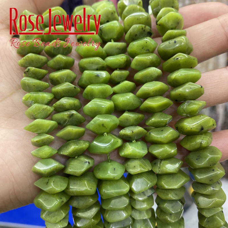

Natural Canada Jades Beads Faceted Green Stone Irregular Special Cut Genuine Loose Beads For Jewelry Making DIY Charms Bracelets