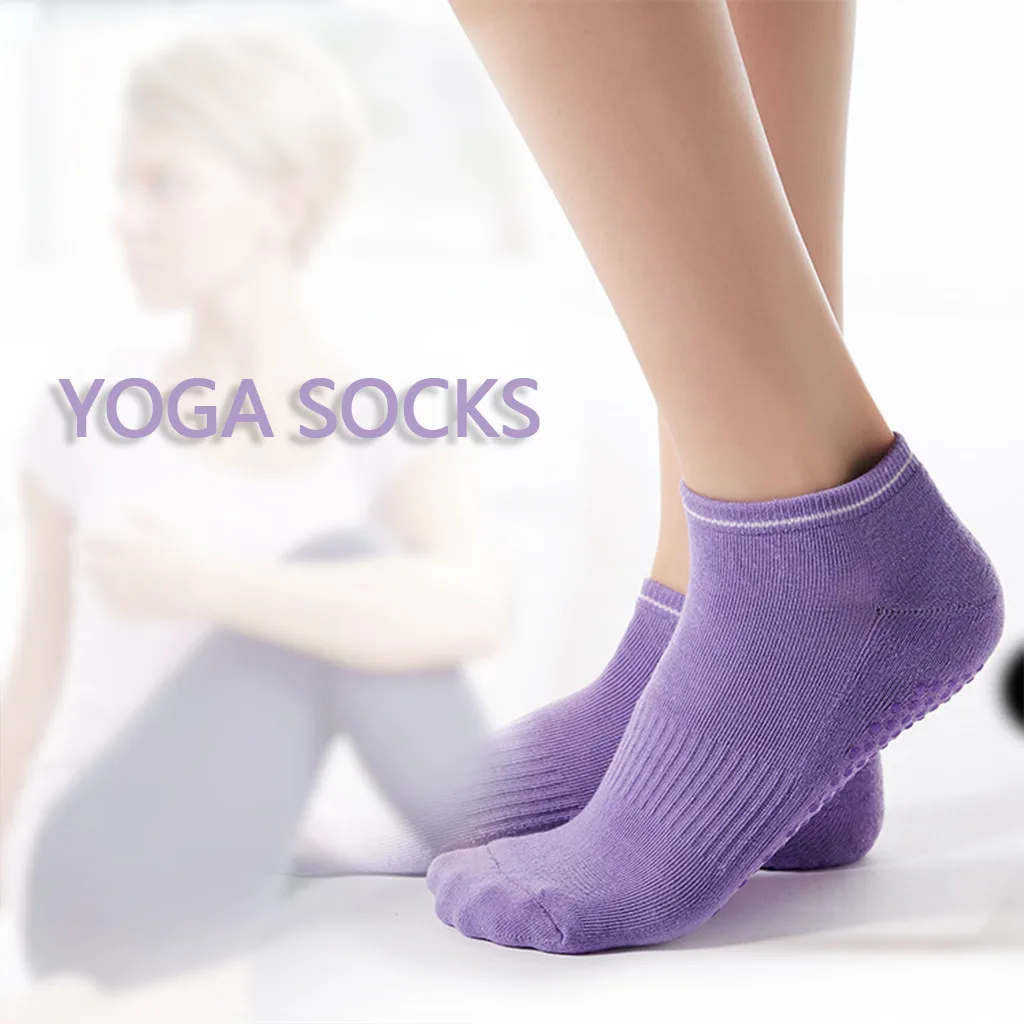 Женские спортивные носки Для Йоги Нескользящие силиконовые с пятью пальцами 5