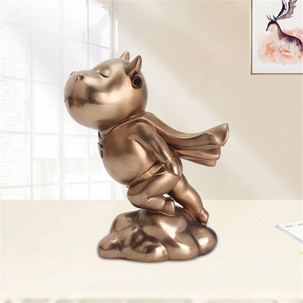

Golden Super Cattle Bull Resin Decorative Crafts Statue Living Room Decor Home Desktop Decoration Art Gift
