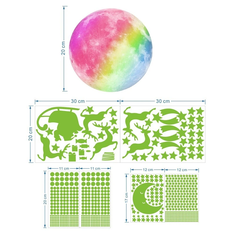 

Luminous Moon and Stars Wall Stickers for Kids Room Baby Nursery Home Decoration Wall Decals Glow in the Dark Bedroom Ceiling
