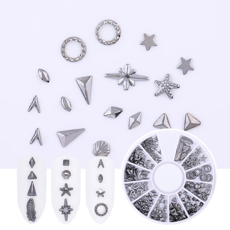 1 коробка металлические стразы украшения для ногтей смешанные узоры золото