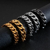 131516mm width vintage 3 colors stainless steel men bracelet mens chain bracelets bangles armband jewelry pulseras hombre