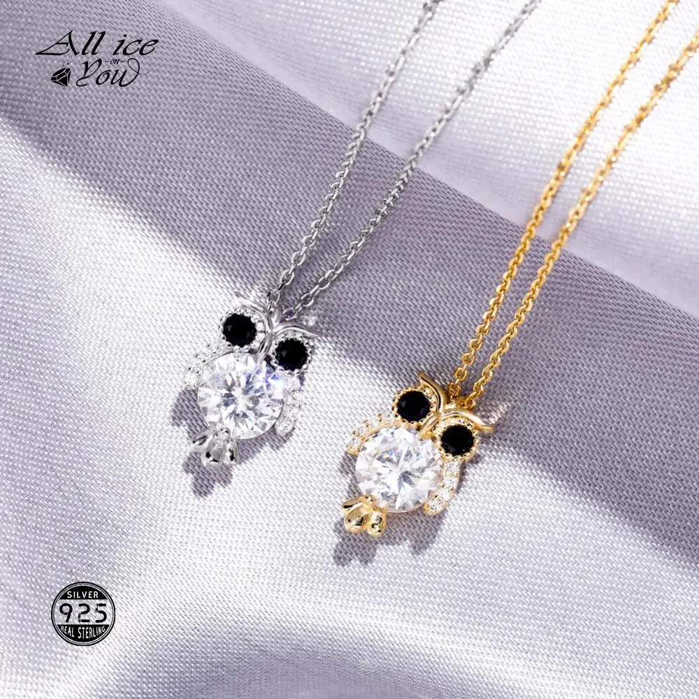 

ALLICEONYOU 925 Стерлинговое Серебро высокого качества сверкающий кубический цирконий Милая Бриллиантовая бижутерия в стиле хип-хоп элегантный п...