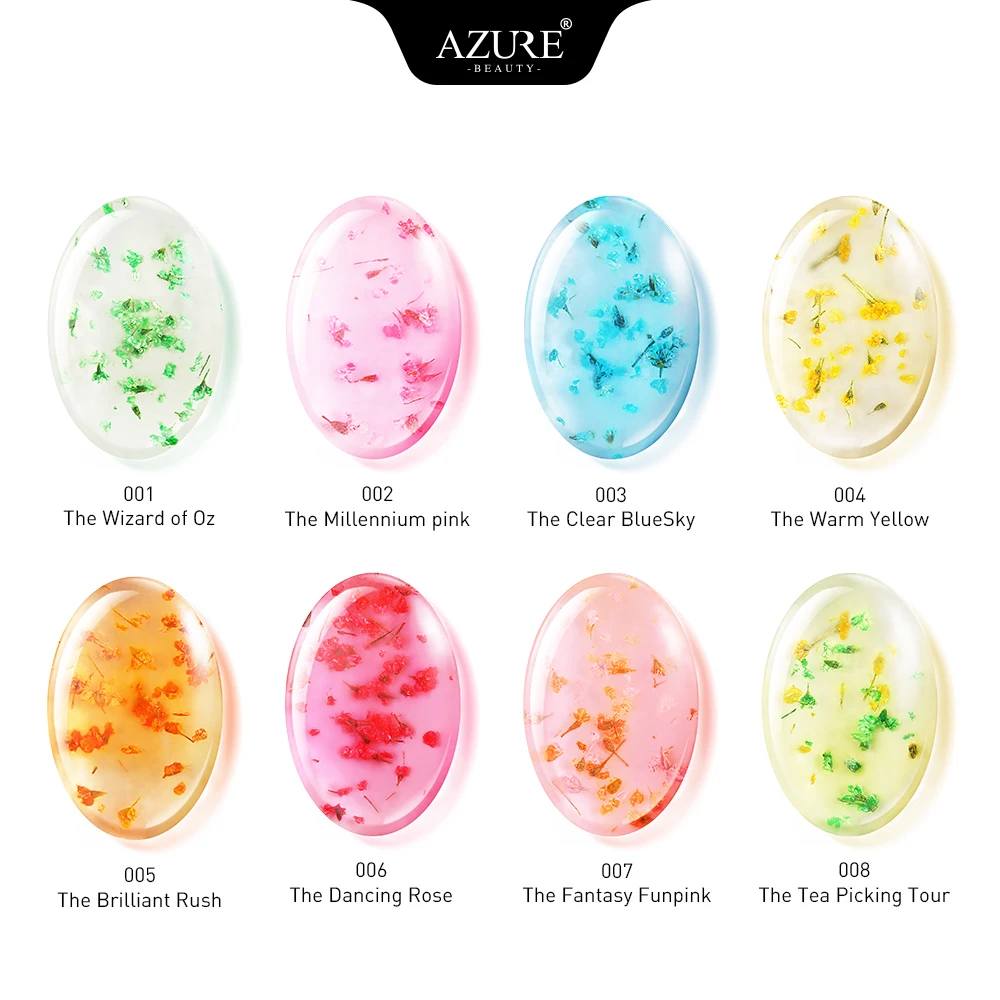 Azure beauty, 9 шт./лот, Лаки, гелевая краска, сушеные цветы, лак для ногтей, сделай сам, дизайн, натуральная фея, полупрозрачный гель для ногтей