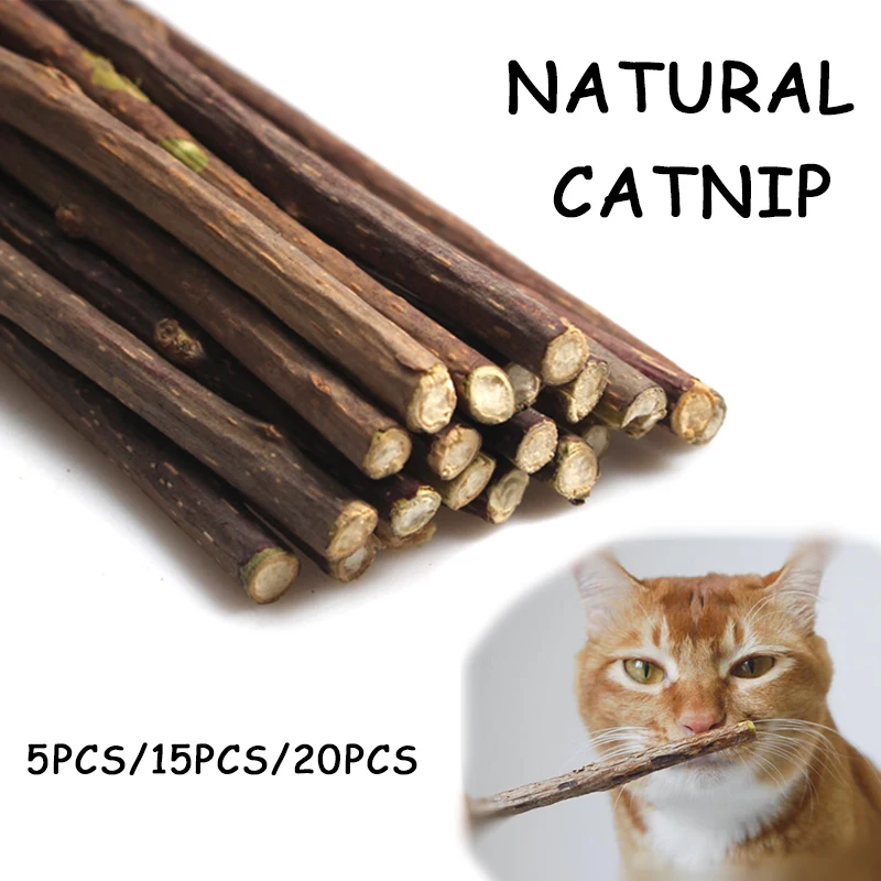 

5pcs/15pcs/20pcs Natural Catnip Molar Stick Pet Cat Toy Cleaning Teeth Interactive Kitten Snacks Grind Claws Cat Supplies