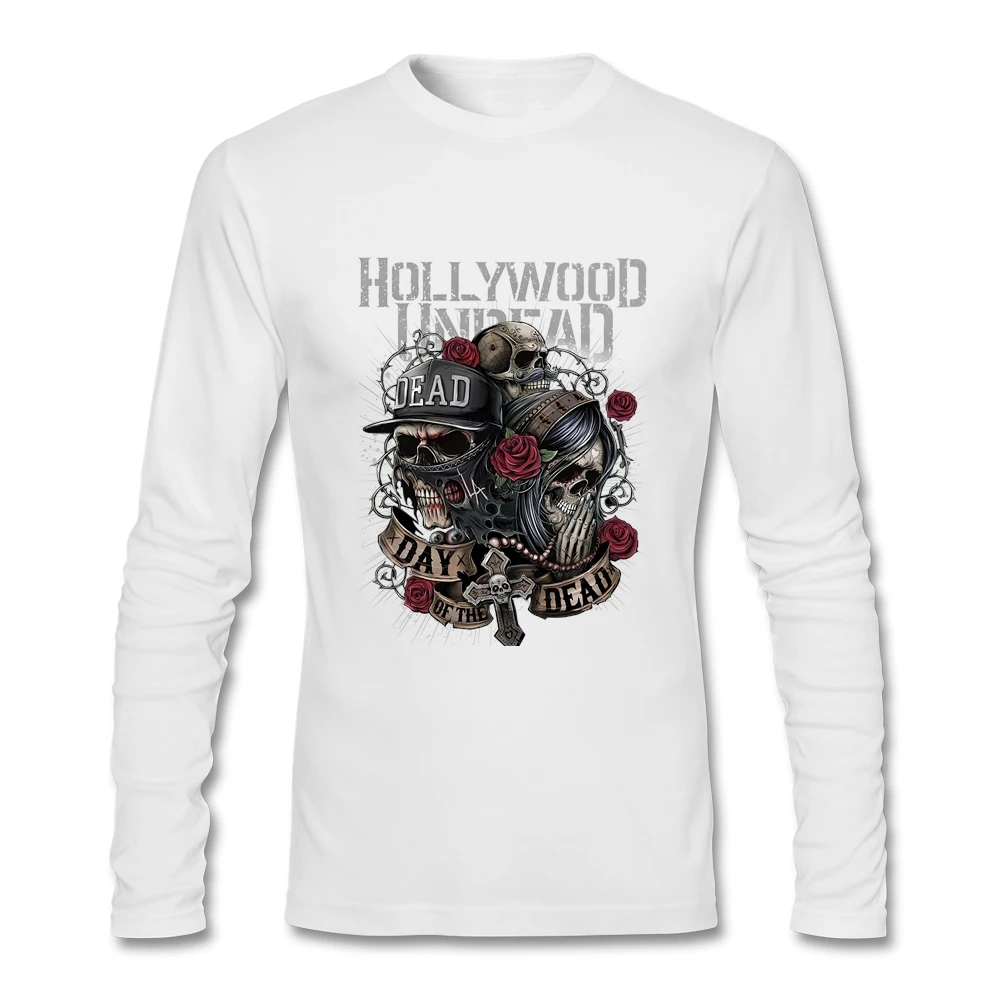 Футболка Hollywood Undead мужская хлопковая с длинным рукавом и круглым вырезом |