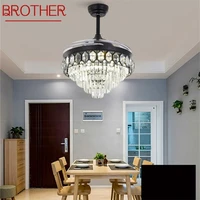 brother ceiling fan light invisible crystal led lamp with remote control modern luxury for home