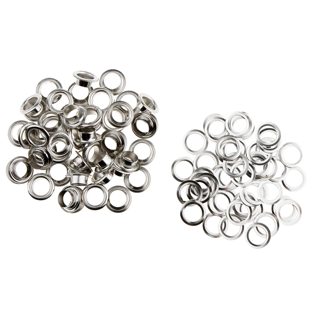 Silver 13mm 50 шт. металлические люверсы заклепки проушины с шайбами Leathercraft Аксессуары для Костюмы Украшения-9/11/13/15/20 мм - Цвет: Silver 13mm