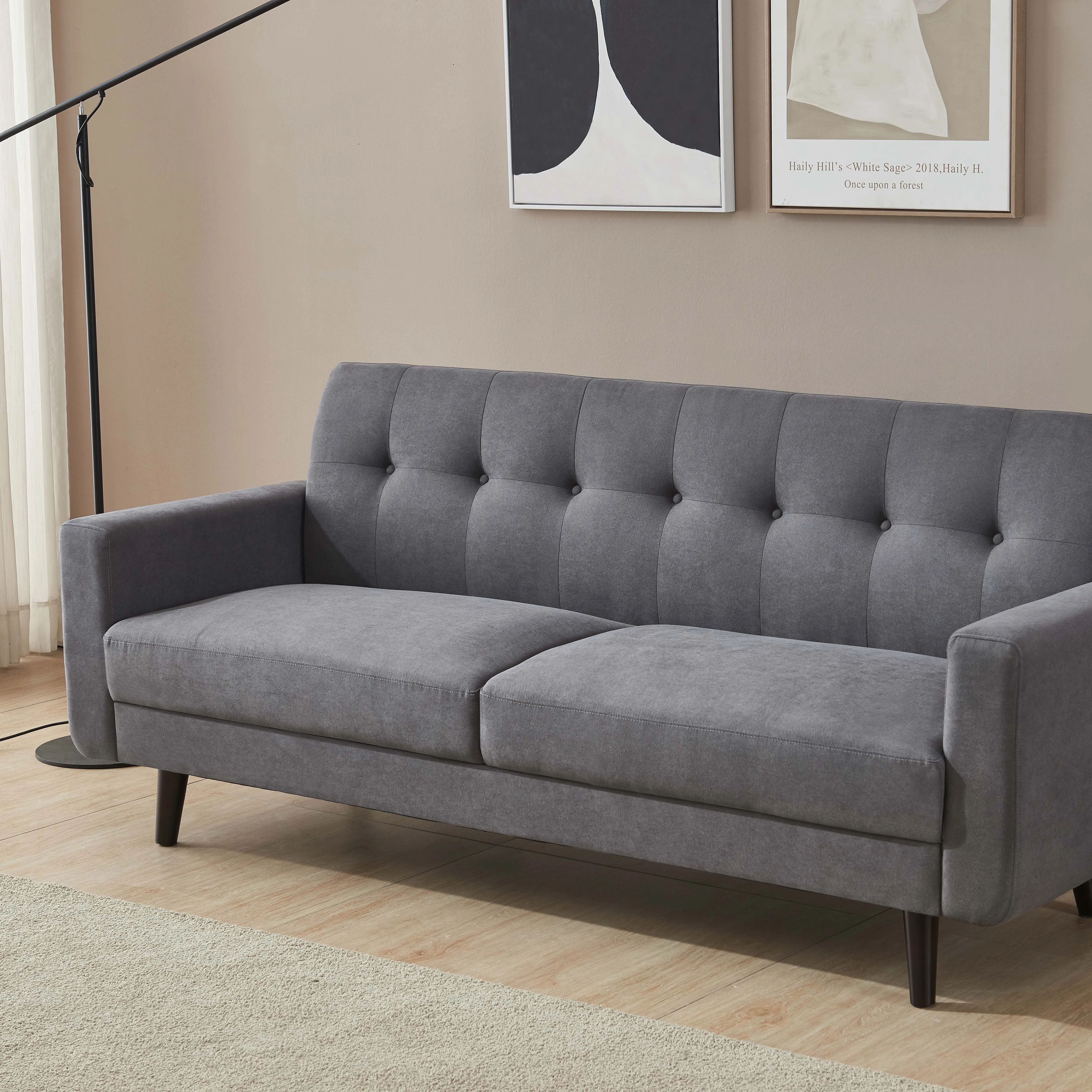 Современный диван среднего века ткань из полиэстера 79 дюймов w Blue Living Rioom мебель