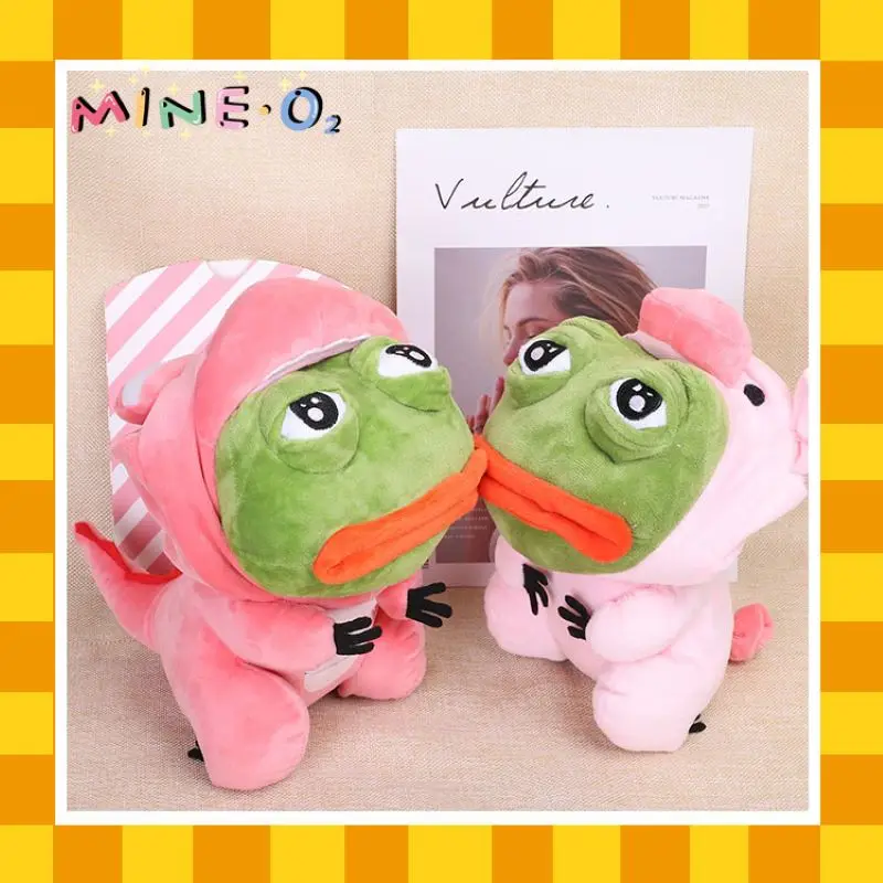 

Interesting Pepe The Frog Plush Toys Pink Pig Dinosaur Dress Pepe The Frog Sad Frog Collection Children's Plush Stuffed Toys