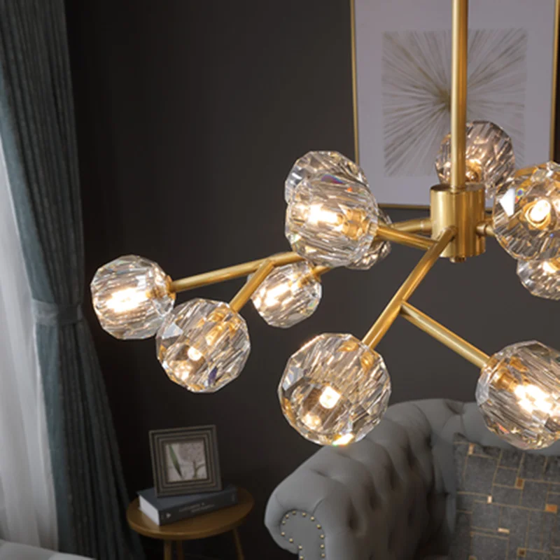 Американская медная хрустальная люстра в стиле пост-модерн роскошный светильник