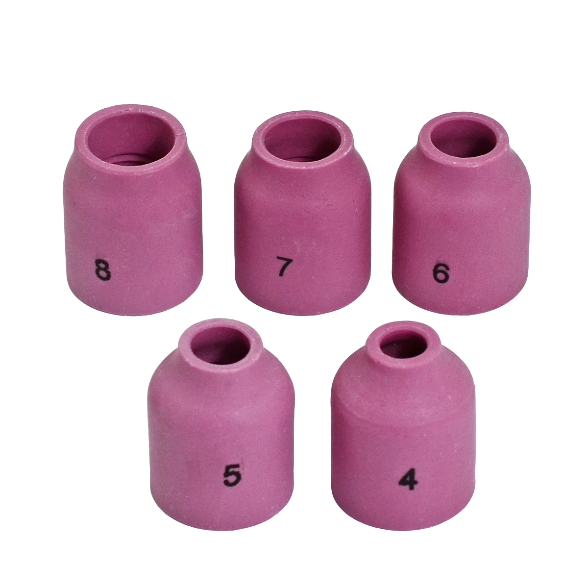 

Gas Lens Alumina Nozzle Ceramic Cup Kit 53N58#4 53N59#5 53N60#6 53N61#7 53N61S#8 Fit DB SR WP 9 20 24 25 TIG Welding Torch 5pcs