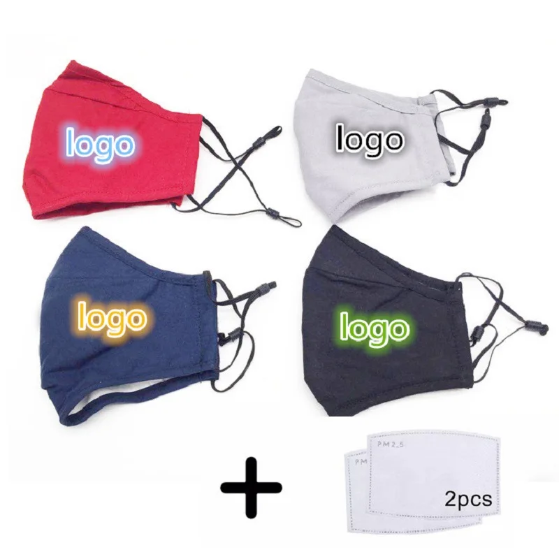 Маска женская хлопковая многоразовая черная с логотипом на заказ 12 шт. |