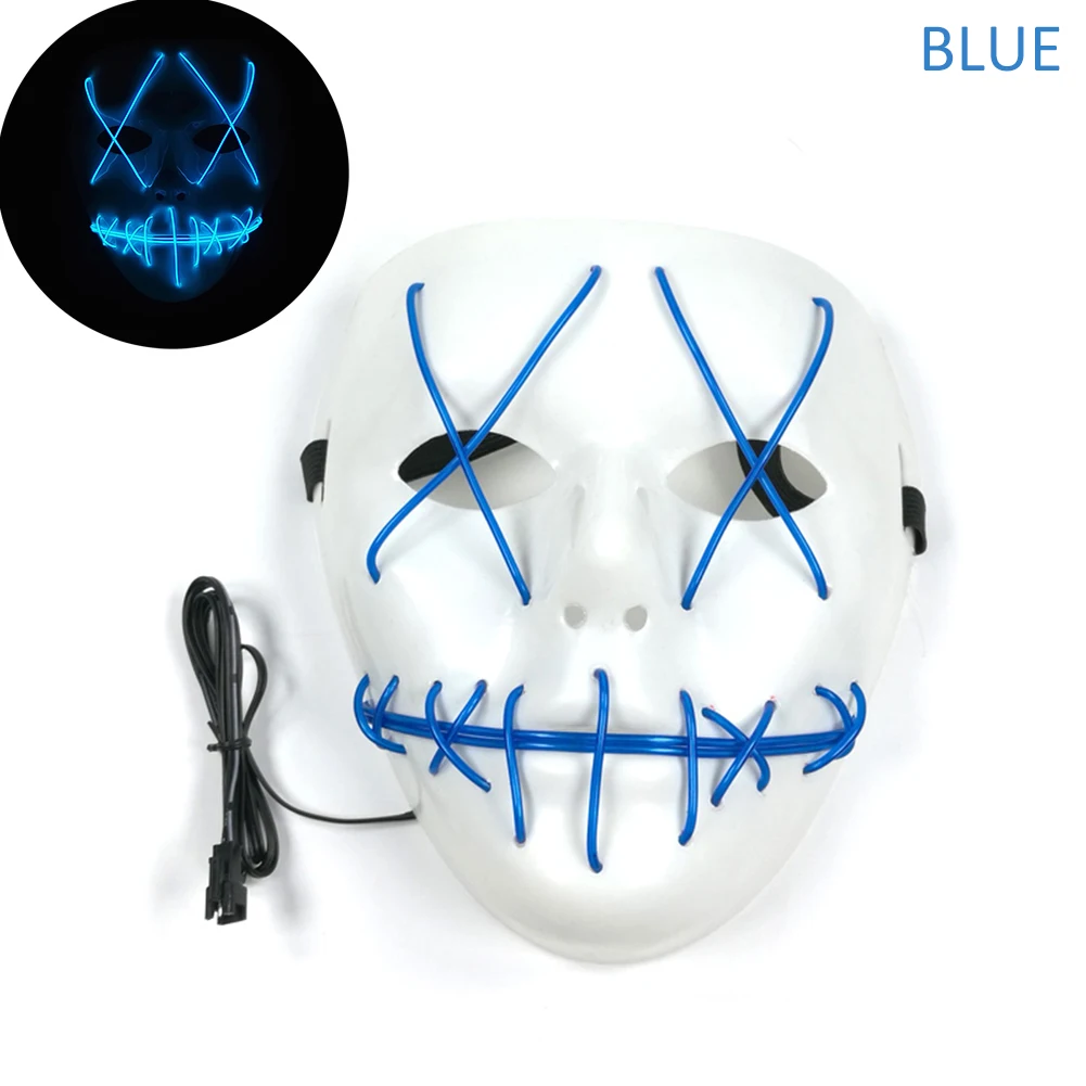 Светящийся светильник светодиодный маска Хэллоуин вечерние маскарадные маски