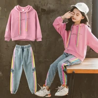 2021 girls clothes autumn winter long sleeve hoodies pants suits children clothing sets kids clothes teen 5 6 7 8 9 10 12 years