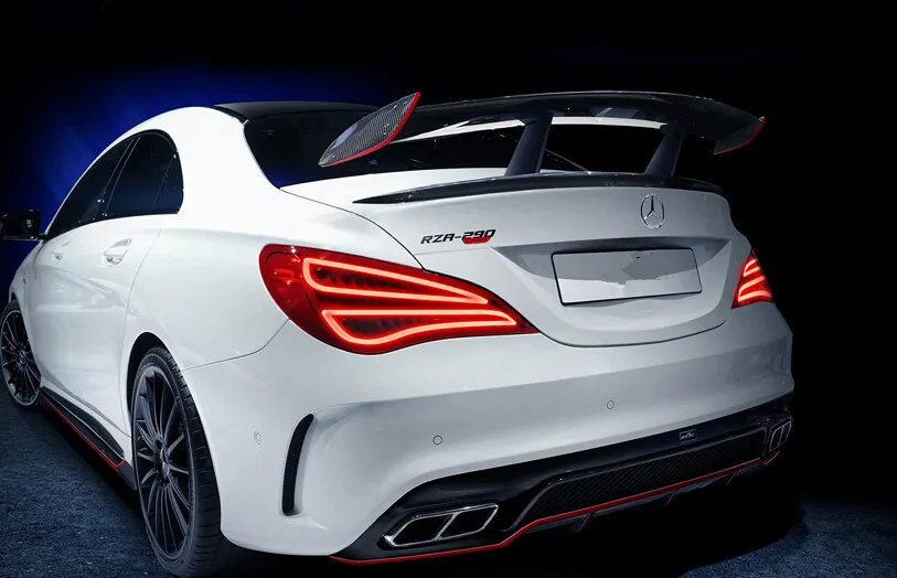 Для Mercedes CLA CLASS W117 C117 CLA45 углеродное волокно GT задний спойлер багажника с красной
