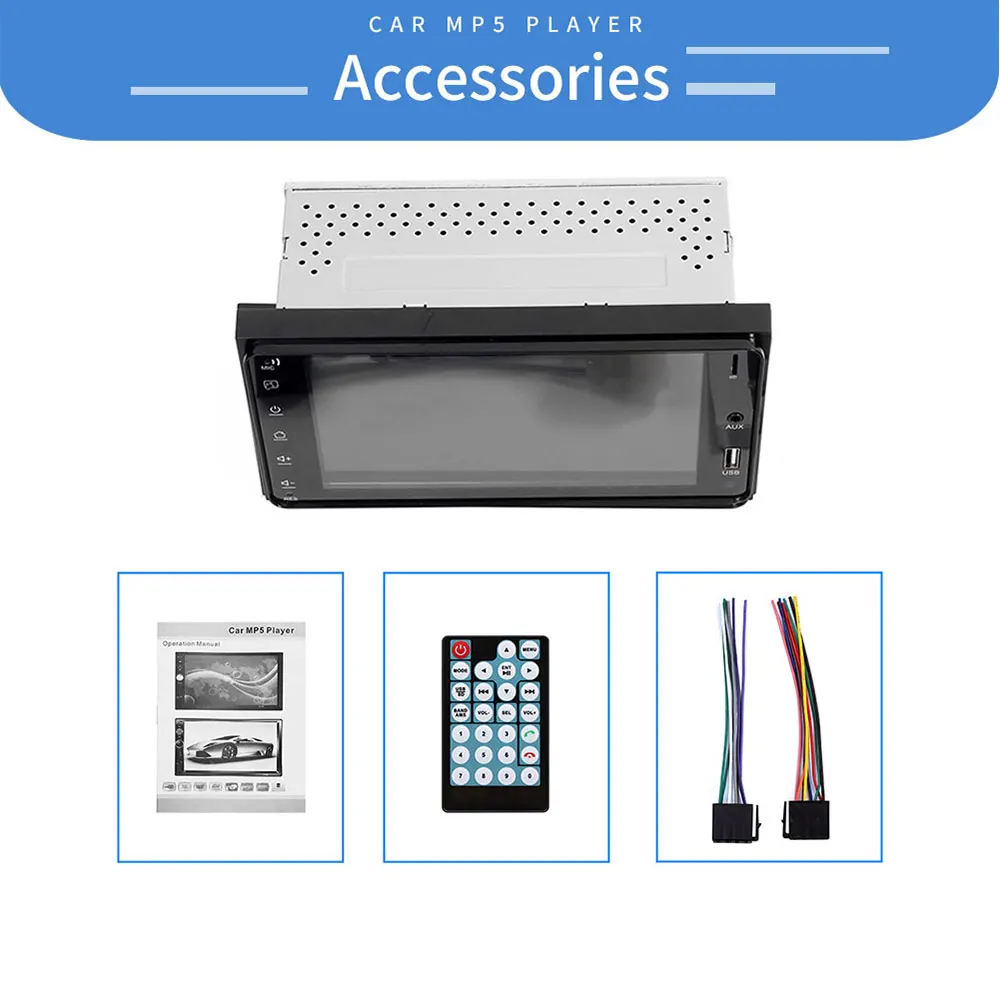 7 Inch Dual Ingot Car MP5 Player Phone Connected Bluetooth Reversing Rear View HD Capacitive Screen For Toyota Corolla | Автомобили и