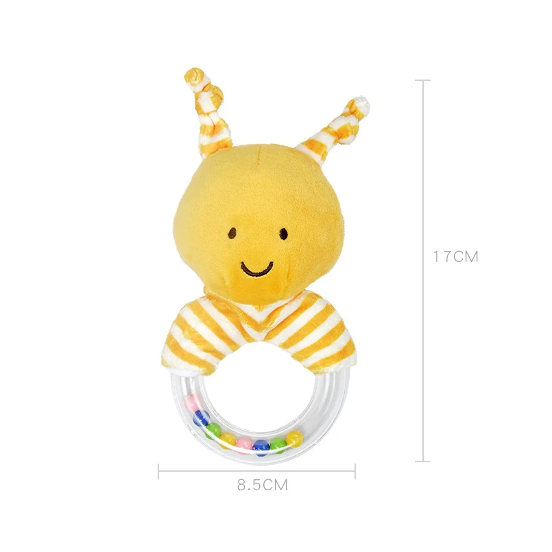 

Cartoon animals Cute Baby Hand ring Rattles Baby Toys 0-12 Months Soft Plush Grip toy appease Baby Rattle Baby Soothing hand toy