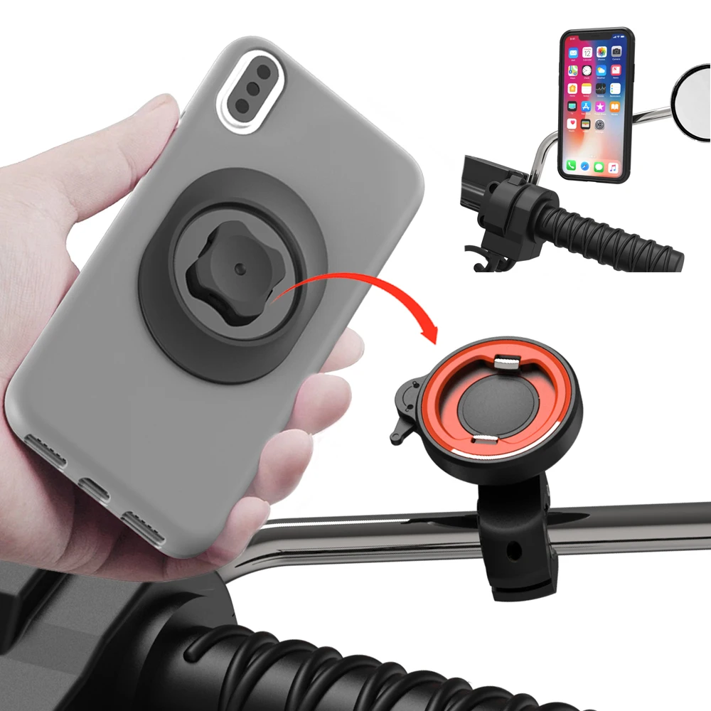 motorcycle bicycle rearview mirror mount phone holder 360 degree mobile phone stands rearview mirror gps navigation bracket free global shipping