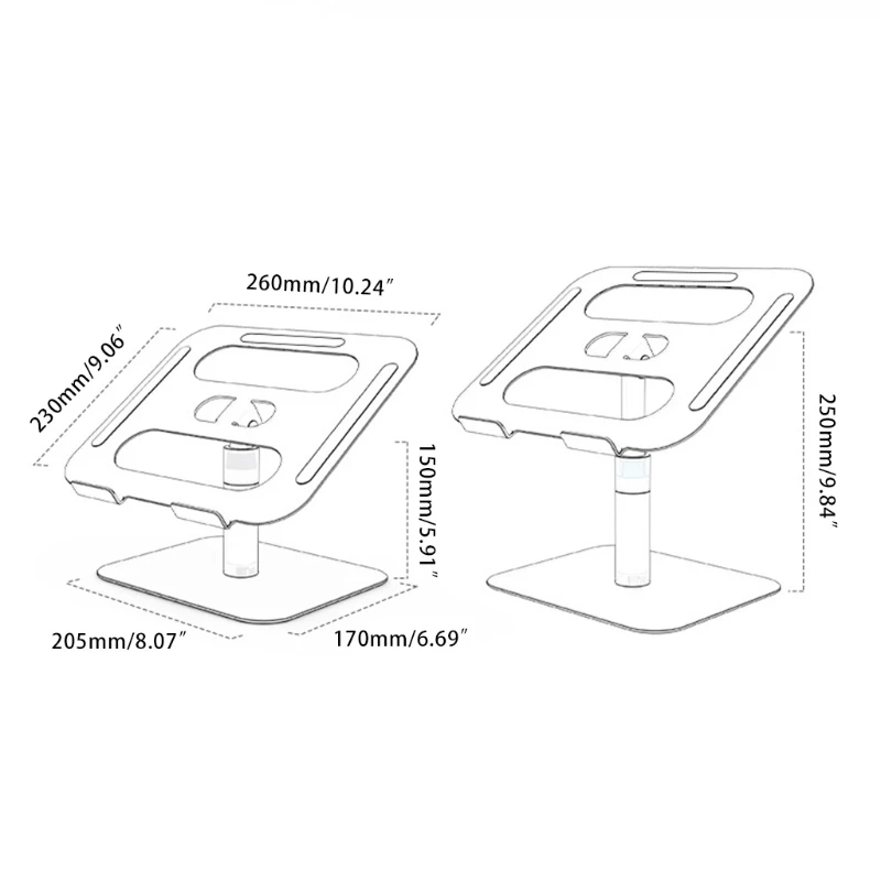 

Aluminum Laptop Stand Foldable Lift Height/Anlge Adjustable for Notebook Cooling