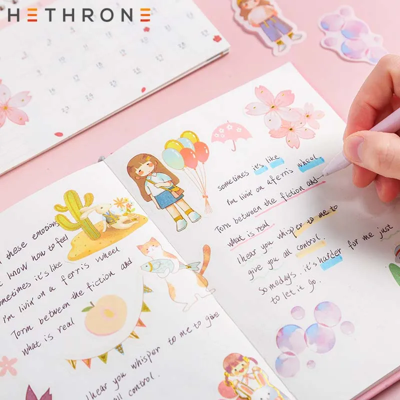 Наклейка hetron 40 шт./коркор. с рисунком милой маленькой девочки и улыбкой наклейка