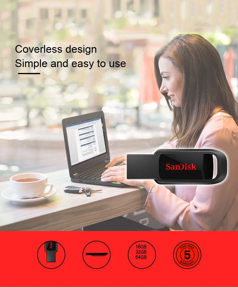 Флеш-накопитель SanDisk USB 128 ГБ/64 Гб/32 ГБ/16 ГБ, флеш-накопитель, флешка, флеш-диск USB 2,0, карта памяти, usb диск, usb-флешка