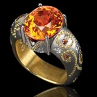Винтажные Ювелирные изделия оптом мужские украшения очень странные дела эстетические аксессуары винтажные кольца массивные кольца оранжевое металлическое кольцо с драгоценным камнем