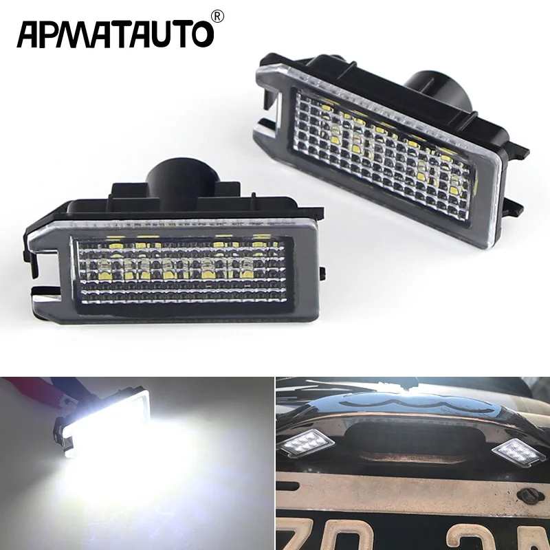 

2PCS LED License Number Plate Lights For Fiat 500 500C For Maserati Levante 2017 2018 2019 020 OEM#:68228930AA,68228931AA
