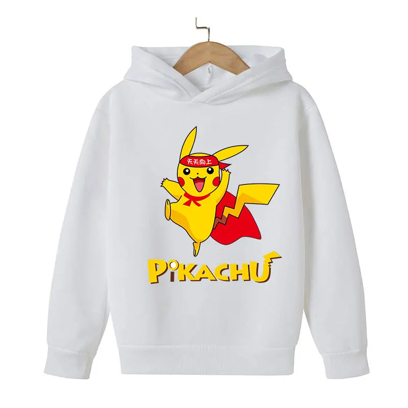 

Children's cotton hooded sweater cartoon print long-sleeved sportswear autumn youth sportswear Pikachu pullover