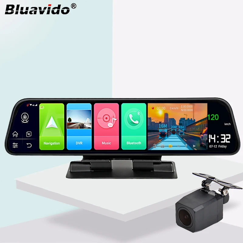 Bluavido 3 в 1 Автомобильная камера зеркале заднего вида 4G Android GPS навигации ADAS 1080P Dash Cam