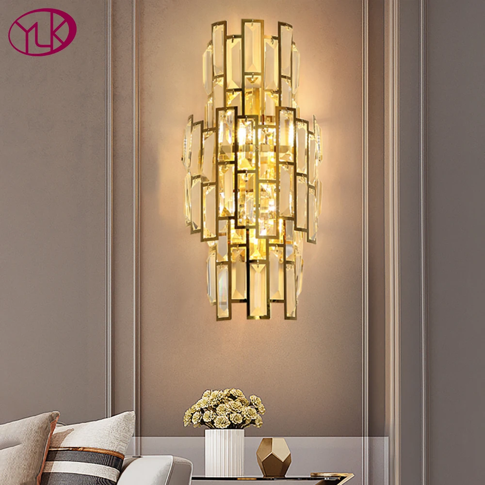 Светодиодный настенный светильник Youlaike с золотым кристаллом для гостиной