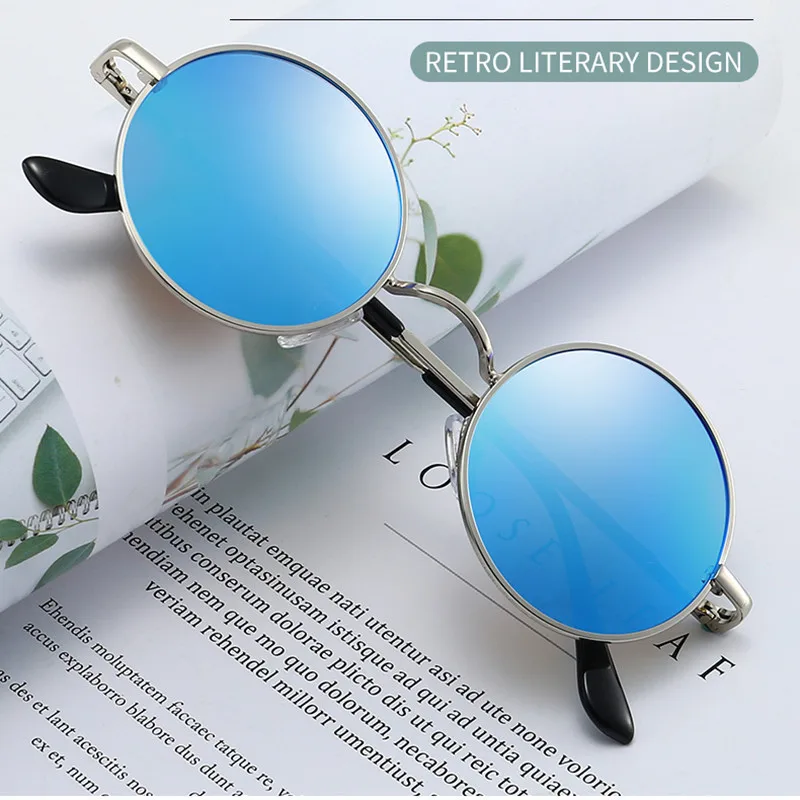 

Retro Sun Glasses Male Female Round Polarized Sunglasses Men Women Brand Designer Metal Frame Clear Lens Eyewear Driving UV400