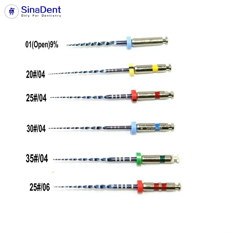 Dental Endodontic Files 04 06 Taper Pro Flexible Blue 25mm 21mm Assorted Heat Activation Treatment for Root Canal