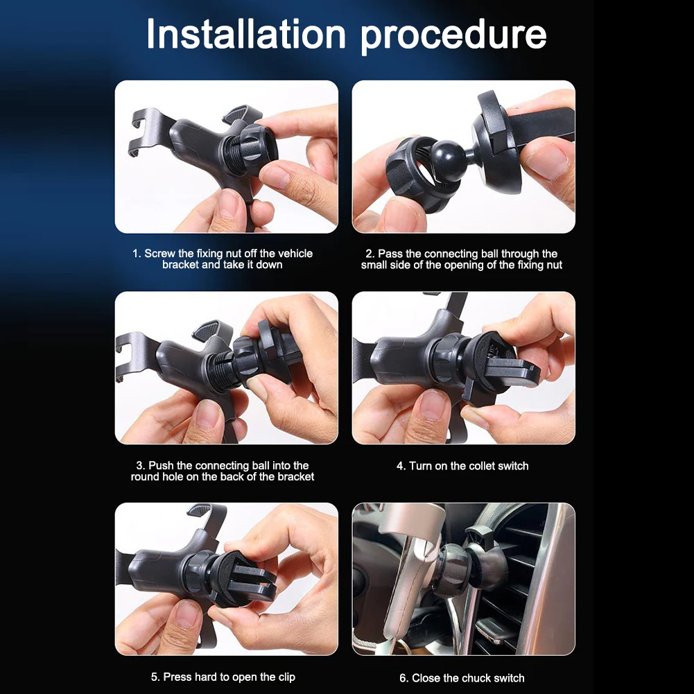 

Car Phone Holder Gravity Air Vent Phone Mount Hands Free Phone Holder 360 Rotating for 4.0-7.2inch Phones
