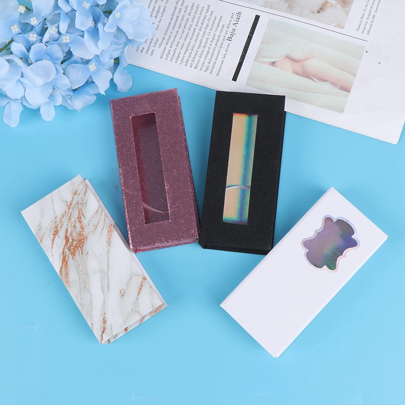 1X розовый/черный/белый/мрамор Flase ресниц упаковочная коробка коробки расширение