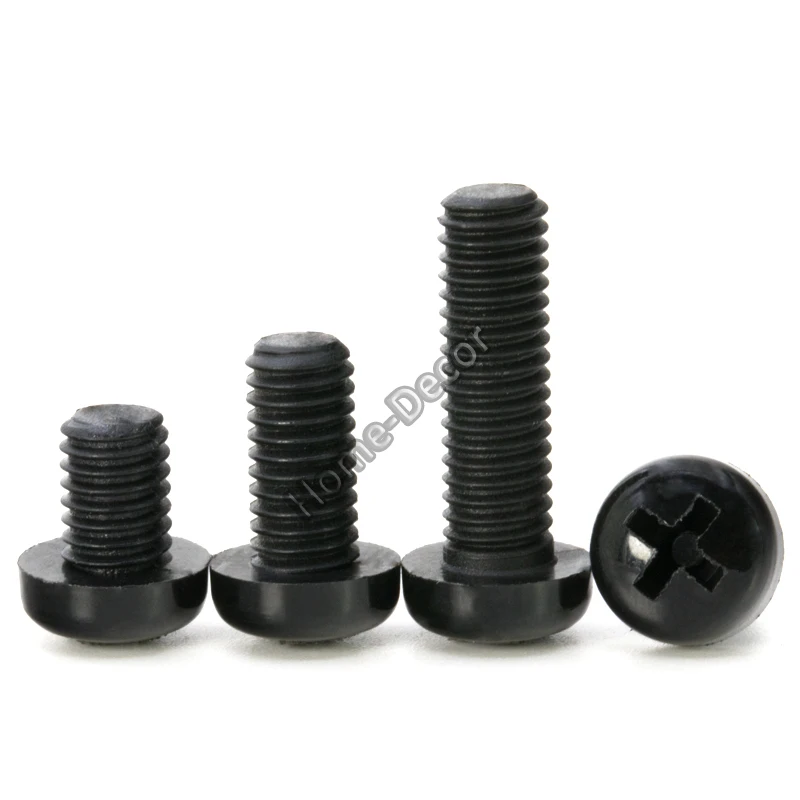 

100 PCS Nylon M2/M2.5/M3/M4/M5 Screw Round Hand Cross Size , Recessed , Phillips Plastic Screws, Insulator Plastic Blot
