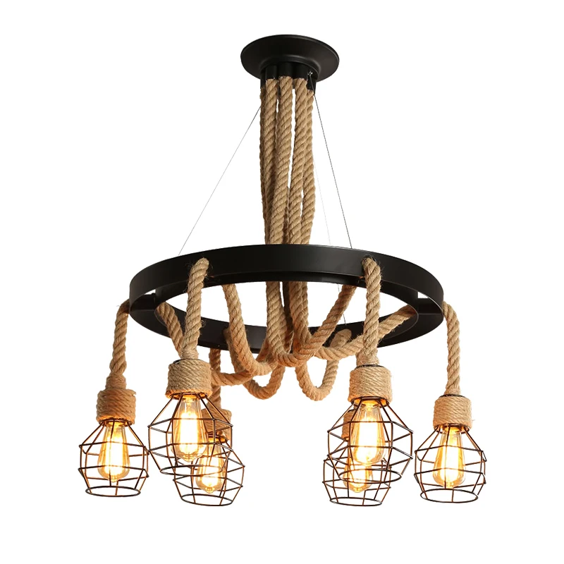 27 античный E пеньковая веревка промышленный современный подвесной светильник ing