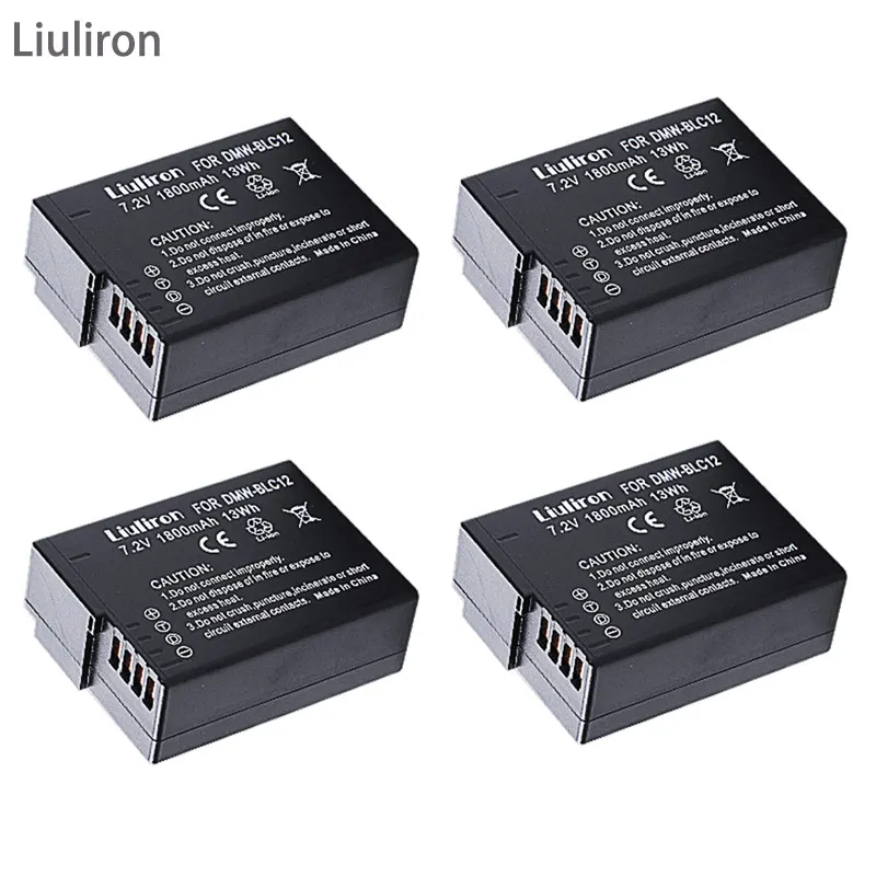 4battery Батарея DMW-BLC12 BLC12E BLC12PP DMW BLC12 батареи+ двойное зарядное устройство для Panasonic Lumix FZ1000, FZ200, FZ300, G5, G6, G7, GH2, DMC-GX8 - Цвет: 4battery