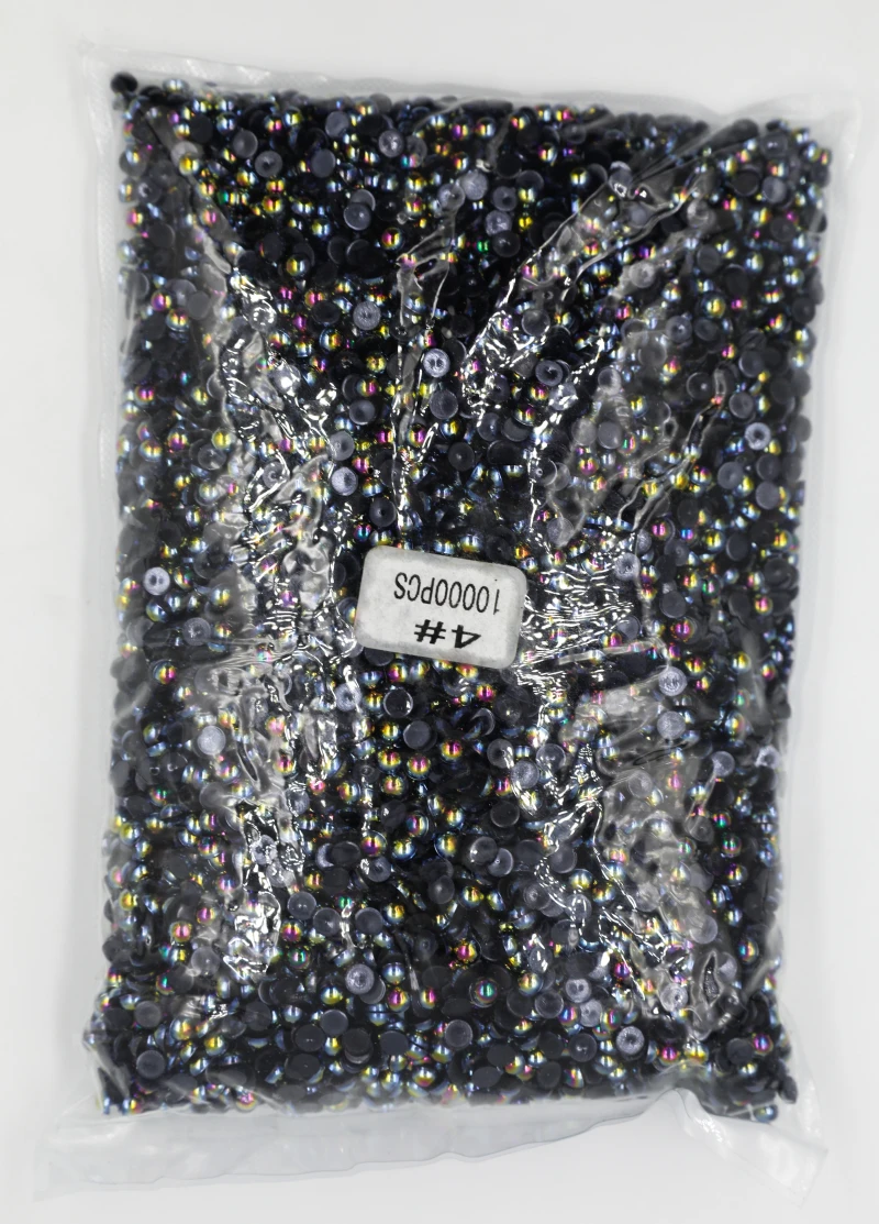 

2mm,4mm,5mm,6mm,8mm,10mm,12mm Jelly Black AB Flat back ABS round Half Pearl beads, imitation plastic half pearl beads